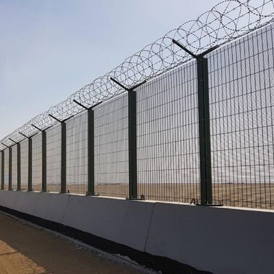 พาวเดอร์เคลือบ 358 แผ่นรั้วป้องกันการปีน สีดํา สีขาว