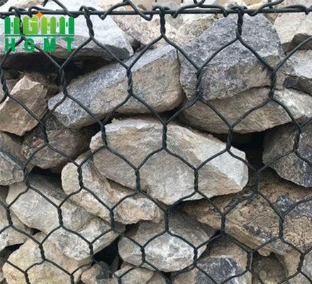 80x100mm หลุม Hexagonal Gabion Hot Dip กระปุก PVC พลาสติกเคลือบ