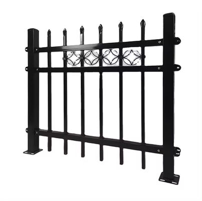 ขายด่วนออกแบบใหม่สีดำเคลือบท่อเหล็กชุบสังกะสีรั้วเหล็ก 8 ฟุตสำหรับสวน