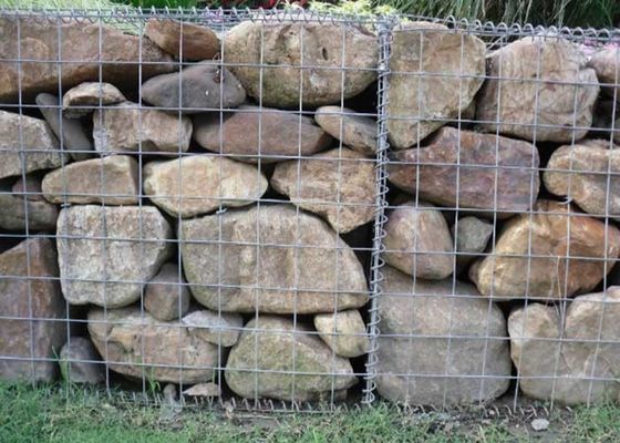 OHSAS PVC ปกแต่งกล่อง Gabion 2m กรงเหล็กกระปุกสําหรับหิน