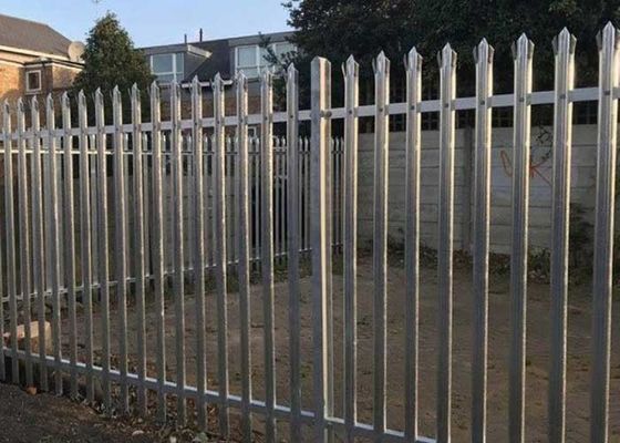 Hot Dip Galvanized Steel Palisade Fencing W Section With Razor Wire สายเล็บมีดโกน