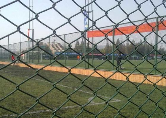 Cyclone 6Ft โลหะ Chain Link Fencing PVC ปกแต่งสีเขียว