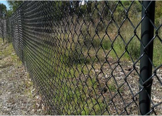 18 Gauge สีดํา PVC Chain Link รั้ว