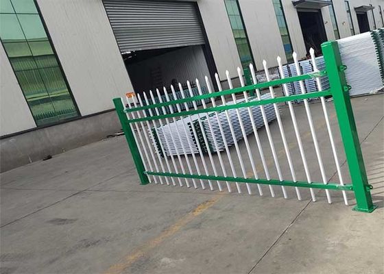 สีเขียว Powder Coating Picket Top H3m หลอดรั้วโลหะ